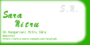 sara mitru business card