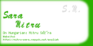 sara mitru business card